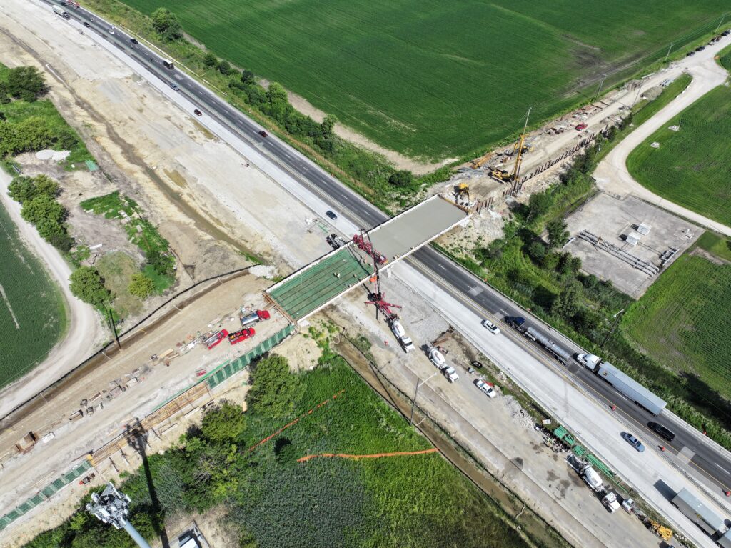 River Road Bridge over I-80 completes deck pour