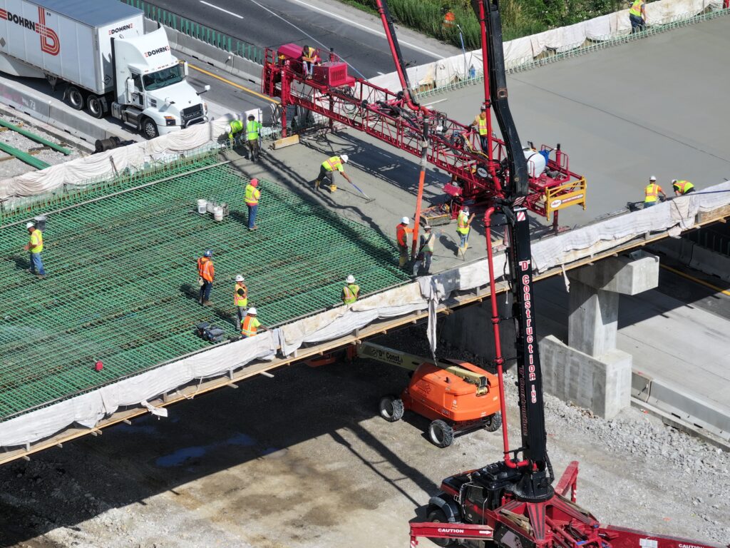 River Road Bridge over I-80 completes deck pour