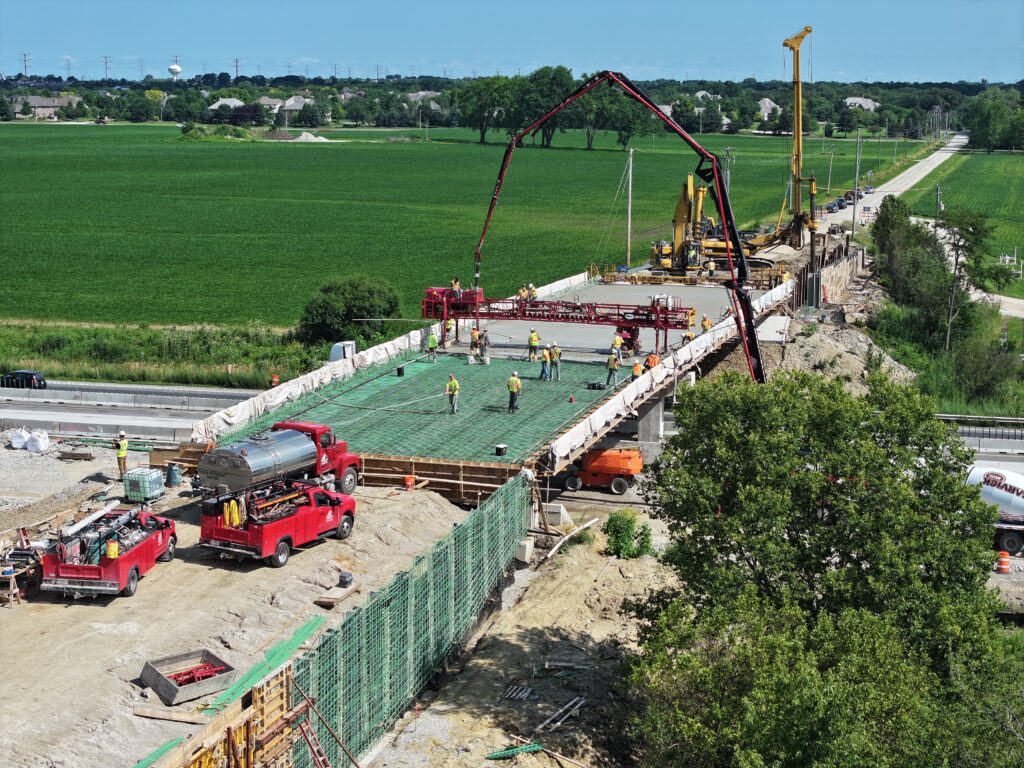 River Road Bridge over I-80 completes deck pour