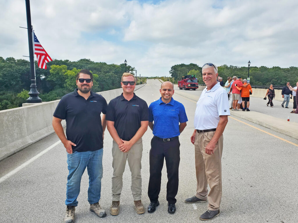 Clark Dietz Staffers Alec Field, Al Lapinskas, Nirav Patel, and Chester Kochan (from left to right), attend Longmeadow Parkway ribbon cutting cermony