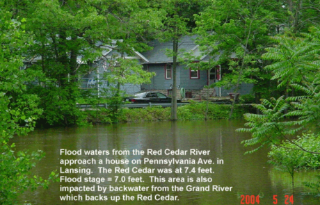 Flooding from 2004 - a foot less than the flood in 2001.